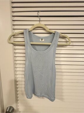 Sunday Best Light Blue Ribbed Tank Top